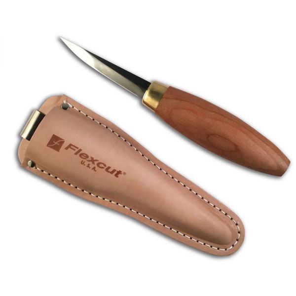 Cuchillo largo de talla con funda de cuero Sloyd Knife KN50 Flexcut